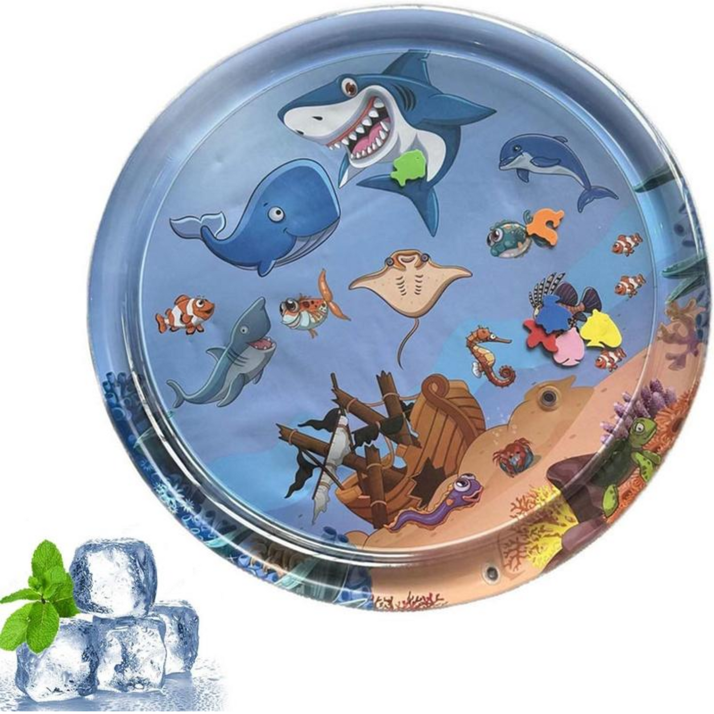 Baby Kids Water Mat Toys Inflatable Tummy Time Leakproof Water Mat
