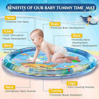 Baby Kids Water Mat Toys Inflatable Tummy Time Leakproof Water Mat