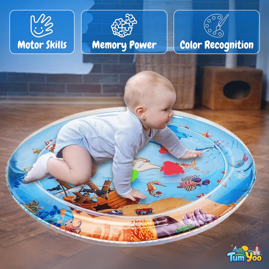 Baby Kids Water Mat Toys Inflatable Tummy Time Leakproof Water Mat