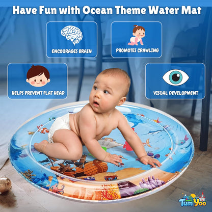 Baby Kids Water Mat Toys Inflatable Tummy Time Leakproof Water Mat