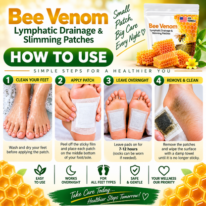 🐝 Bee Venom Foot Patches – Overnight Herbal Foot Care & Relaxation Pads (Pack of 30 Patches) 🎁