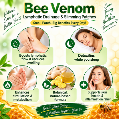 🐝 Bee Venom Foot Patches – Overnight Herbal Foot Care & Relaxation Pads (Pack of 30 Patches) 🎁