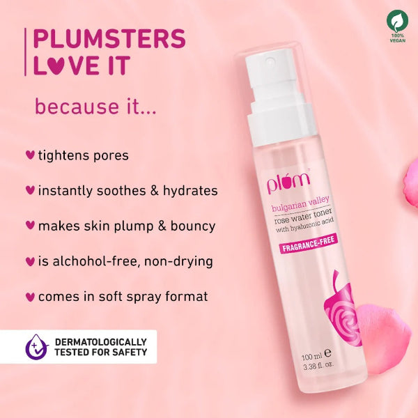 Plum Bulgarian Valley Rose Water Toner For Dry Skin