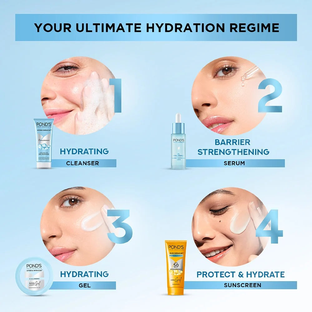 POND'S Super Light Gel Oil-Free Moisturiser with Hyaluronic Acid & Vitamin E — 48-Hour Non-Sticky Hydration for Oily & All Skin Types
