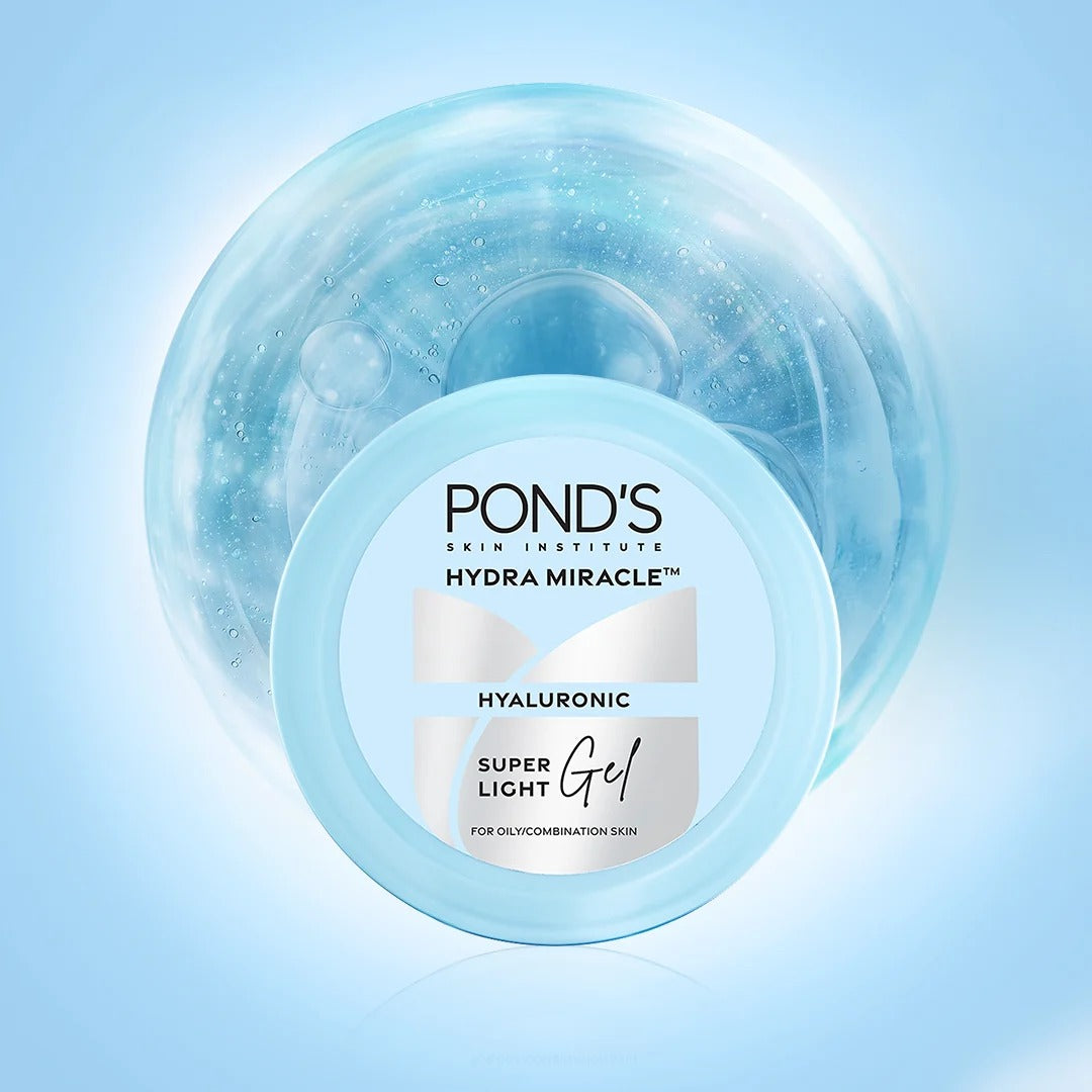 POND'S Super Light Gel Oil-Free Moisturiser with Hyaluronic Acid & Vitamin E — 48-Hour Non-Sticky Hydration for Oily & All Skin Types